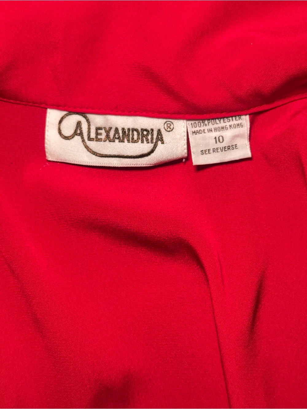 Alexandria Red Tie Neck Pleated Blouse size 10 - Picture 3 of 14